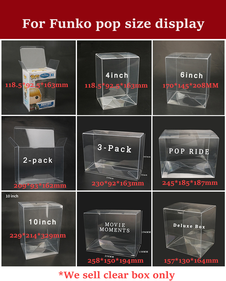 Funko Pop Protector - Caja transparente transparente para momentos de