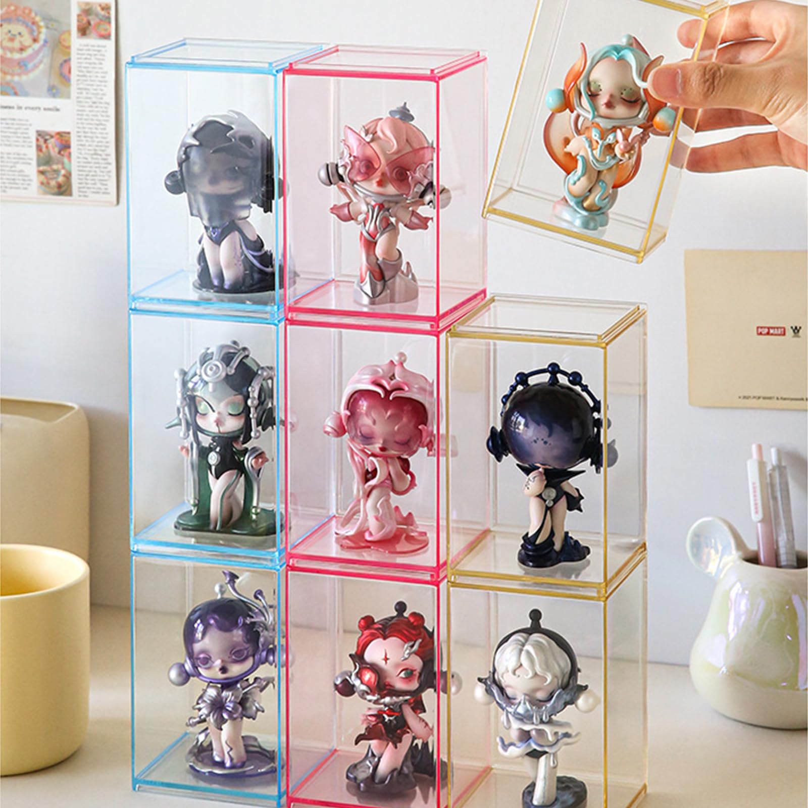 Pop Display Shelf - Vitrina acrílica con figuras coloridas para